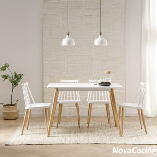 Image de mesa estilo nórdico CAPRI blaca con patas de madera