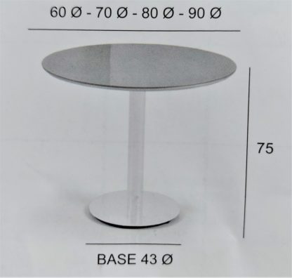 mesa ronda de cristal fija